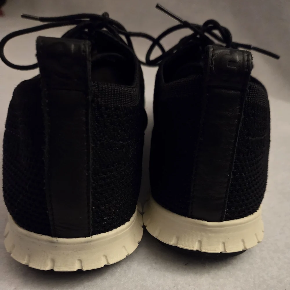 Cole Haan Zerogrand W06723 Women’s 10 B Black Knit‎ Lace Up Oxford Sneakers...